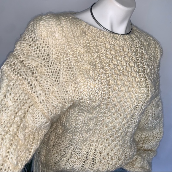 v i n t a g e :: Handmade Chunky Braided Cable Knit Aran Sweater - Picture 14 of 15